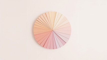 Pastel Color Wheel Swatches Arranged in a Circle on a Light Pink Background pastel colors