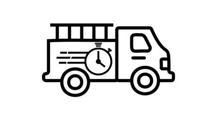 Fast delivery truck icon. emergency delivery truck services png and vector illustration on transparent background.