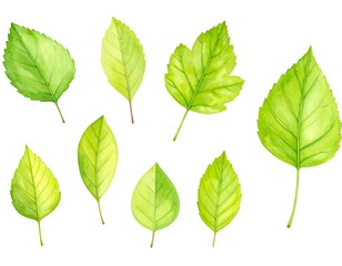Watercolor leaf collection