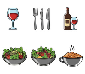 Food Beverage Icons Bundle Set 3 Restaurant Menu Graphics
