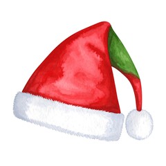 Watercolor Santa hat