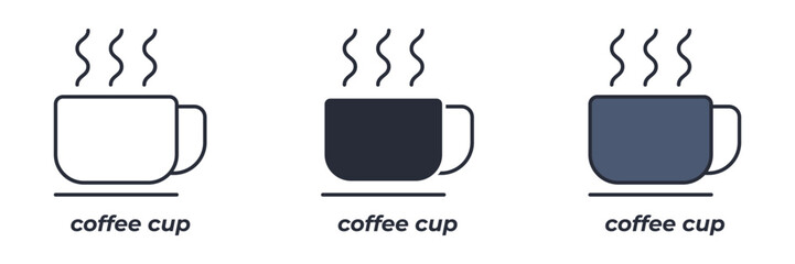 coffee icon. Line, solid and filled outline colorful version, outline and filled vector sign. Idea Symbol, logo illustration. Vector graphics