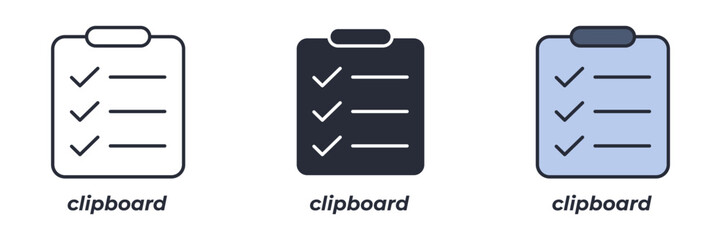 clipboard icon. Line, solid and filled outline colorful version, outline and filled vector sign. Idea Symbol, logo illustration. Vector graphics