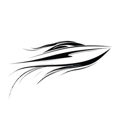 Vector illustration of sleek and dynamic speed boat illustration, isolated on white background, symbolizing speed, luxury, and aquatic adventure