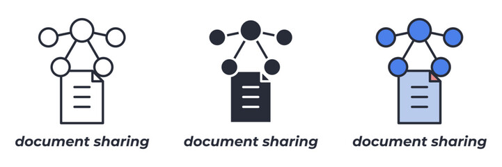 document sharing icon. Line, solid and filled outline colorful version, outline and filled vector sign. Idea Symbol, logo illustration. Vector graphics