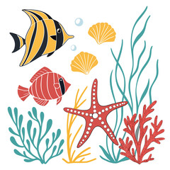 Vector Sea Life and Nautical Elements