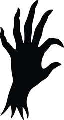 Fototapeta premium black silhouette witch s hand on white background.eps