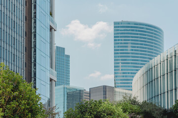 Modern Skyscrapers in a Business District