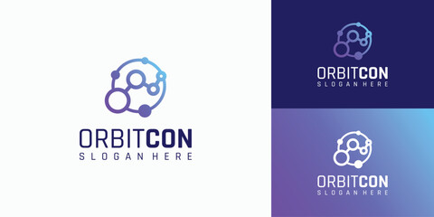 Modern connection circle design logo