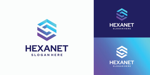 Hexagon S letter logo design