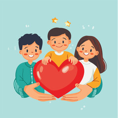 Family Health Heart Care Concept Image
