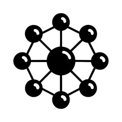 Fototapeta premium Abstract Geometric Starburst Connection Concept Symbol Silhouette
