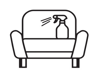 Minimal upholstery care icon in 2D vector style