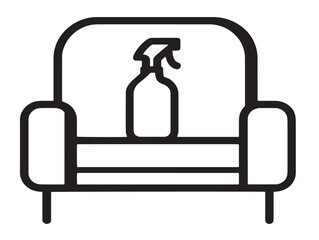Stylish cleaner spray design in outline vector drawing