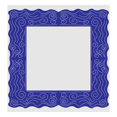 Hand-drawn decorative frame in doodle sketch style. Vector illustration with wavy lines and swirls. Perfect for cards, invitations, posters, or photo decoration.