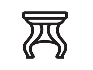 Clean vanity stool illustration in 2D line style