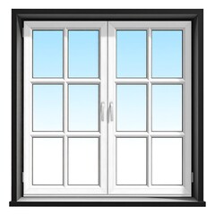 White double-hung window