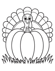 Thanksgiving Turkey Color by Numbers Activity – Fun Learning Cartoon Harvest Bird Coloring Page for Kids
