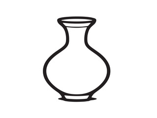 Clean decorative vase icon in minimalist vector art