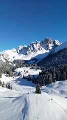 Fototapeta premium Snowy mountain range