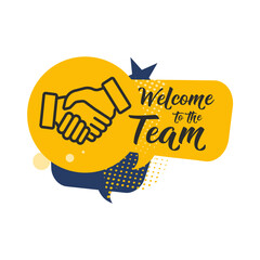 Welcome to the team, sticker - vector icon