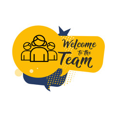 Welcome to the team, sticker - vector icon
