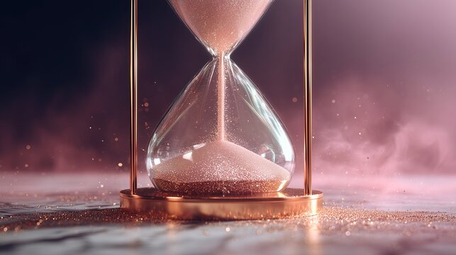 Hourglass with pink sand 