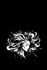 Girl, Woman, Freedom, Hair, Wind, Face, Consciousness, Mind, Thoughts, Awareness, Knowledge, Head, Chaos, Vector, Artwork