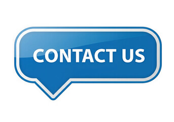 3d contact us button isolated on transparent background