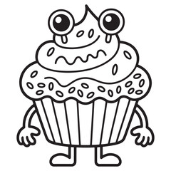 Cute Patchwork Teddy Bear with Button Eyes, Spooky Halloween Plush Toy Coloring Page