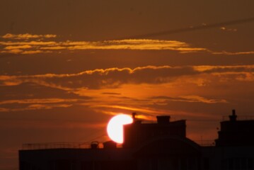 sunset over the city