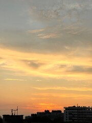 sunset over the city