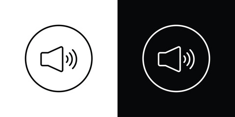 Volume icon. Thin line customizable illustration.