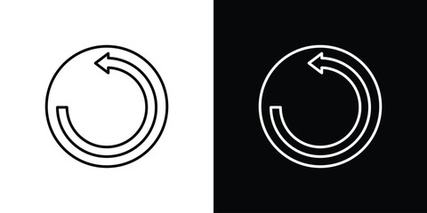 Undo icon. Thin line customizable illustration.