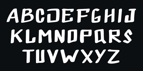 Obraz premium Handwritten bold font with simple shapes, isolated. English font hand drawn