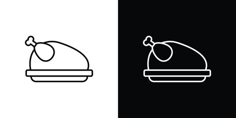 Turkey icon. Thin line customizable illustration.