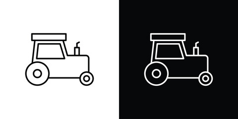 Tractor icon. Thin line customizable illustration.