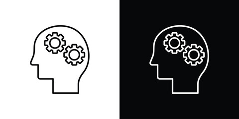 Thinking icon. Thin line customizable illustration.