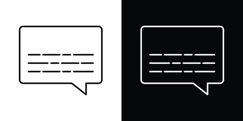 Subtitles icon. Thin line customizable illustration.