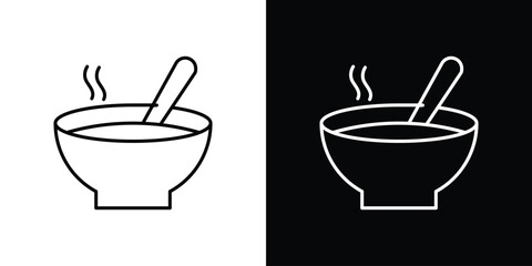 Soup icon. Thin line customizable illustration.