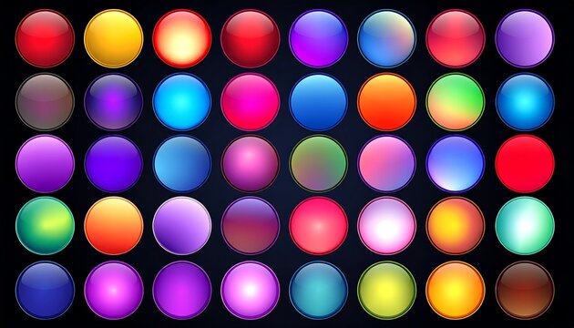 Colorful, vibrant, glowing buttons