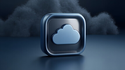 Cloud storage icon digital data network technology concept background