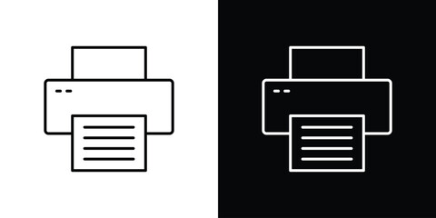 Print icon. Thin line customizable illustration.