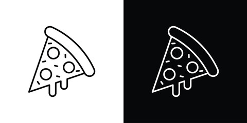 Pizza slice icon. Thin line customizable illustration.