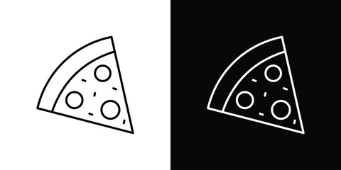 Pizza slice icon. Thin line customizable illustration.