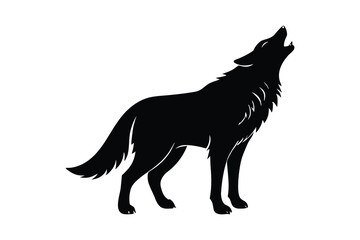 wolf howling vector icon