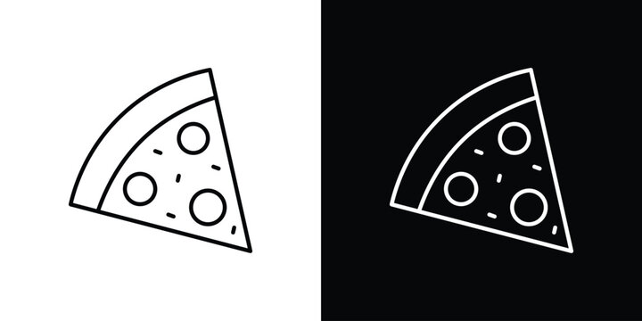 Pizza slice icon. Thin line customizable illustration.