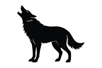 wolf howling vector icon