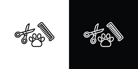 Pet grooming icon. Thin line customizable illustration.