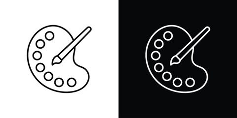 Palette icon. Thin line customizable illustration.